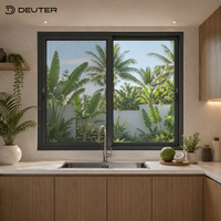 Ventanas Corredizas de Aluminio con Protección Contra Lluvia Intensa, Tres Rieles, Pantalla de Seguridad Extraíble, Doble Acristalamiento para Proyectos de Viviendas Tropicales
