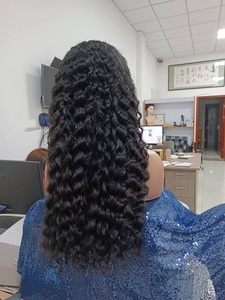 Nuevo producto rizo birmano Cómo se vende peluca humana de cabello brasileño de 30 pulgadas Envío de la gota cabello crudo cierre rizado birmano encaje frontal - Product Image 4