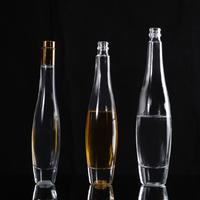 Bouteille de verre à liqueur vide de luxe, haute et fine, pour boissons gazeuses, vin de fruits, 175 ml, 275 ml, 375 ml, 500 ml