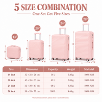 Ensemble de bagages à main légers et imperméables en ABS, 4 pièces, avec serrure Bluetooth, valises à roulettes pour les voyages