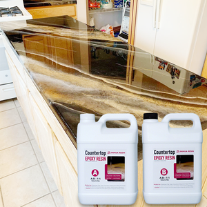 Kit de résine pour comptoirs <span class=keywords><strong>et</strong></span> revêtements en pierre de marbre exotique blanc, auto-nivelant, transparent comme du cristal, sans danger pour les aliments, pour bois - Product Image 1