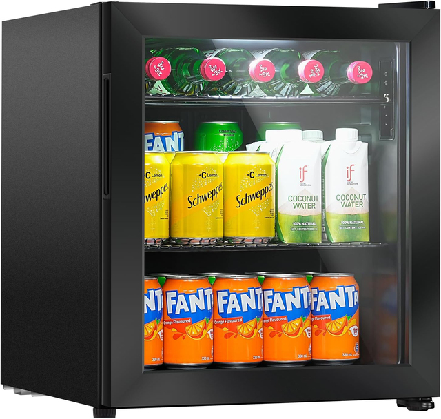 VANACE 20L Portable Display Cooler Refrigerator Small Mini Fridge with Lock and Key for Room Bedroom Hotel