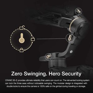 Stabilisateur de cardan à main à 3 axes Zhiyun <span class=keywords><strong>Crane</strong></span> <span class=keywords><strong>3S</strong></span> <span class=keywords><strong>3S</strong></span>-E <span class=keywords><strong>3S</strong></span> Pro pour appareils photo reflex numériques, caméscopes, charge utile de 6,5 kg, axe de rotation extensible - Product Image 5