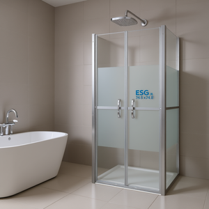 Puerta de Ducha ESG Semi-Transparente de 39.8"x74.8" Corredera con Marco de Vidrio Templado - Product Image 2