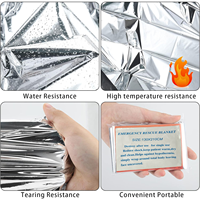En stock Couverture de survie d'urgence pour camping, escalade, randonnée, imperméable, en feuille argentée réfléchissante, thermique, en matériau PET, tout usage