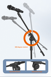 Support <span class=keywords><strong>de</strong></span> microphone professionnel Charmount pour studio, diffusion et enregistrement, support <span class=keywords><strong>de</strong></span> sol pour microphone à condensateur, <span class=keywords><strong>bras</strong></span> <span class=keywords><strong>de</strong></span> fixation pour <span class=keywords><strong>micro</strong></span> - Product Image 3