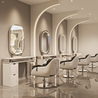 Table en miroir en verre professionnelle pour salons de coiffure, boutiques de mariage, salons de barbier - pour la beauté, le maquillage, le repassage, le coiffage