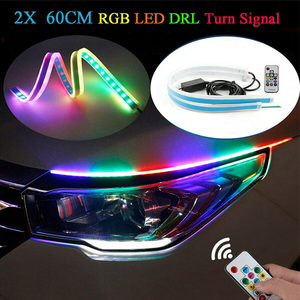 <span class=keywords><strong>Voiture</strong></span> Lumière RVB LED Bande DRL Pour <span class=keywords><strong>Voiture</strong></span> Phare Feux Séquentielle Fluide Multicolore <span class=keywords><strong>Clignotant</strong></span> Lumières - Product Image 3