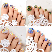 Pembungkus Kuku Kaki Gel Tanpa Lampu UV, Stiker Kuku Kaki Gel Lembut, Desain Leopard, Floral, Marmer, OEM ODM Grosir