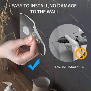 Jabonera Adhesiva <span class=keywords><strong>de</strong></span> Acero Inoxidable Antioxidante para Baño, <span class=keywords><strong>Ducha</strong></span> y Cocina, Montaje en Pared sin Taladrar, con Ganchos para Esponja - Product Image 6