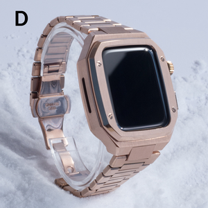 Étui de protection en métal pour <span class=keywords><strong>Apple</strong></span> <span class=keywords><strong>Watch</strong></span> Series 5, 6, <span class=keywords><strong>7</strong></span>, 8 – Coque intégrée en acier inoxydable avec bracelet - Product Image 3