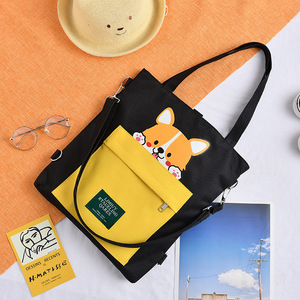 Impresso Meninas Ombro Bolsa Mochila Sacola De Compras Bolsa De Lona Com Zíper Cartoon Print Student Canvas <span class=keywords><strong>Bag</strong></span> - Product Image 1
