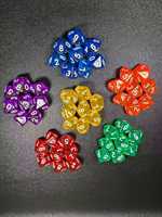 Dés polyédriques personnalisés de 20 mm à prix d'usine, cube acrylique à 12 faces en plastique de haute qualité avec points colorés et logo pour jeux de société
