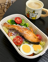 Boîte à lunch jetable ovale en pulpe de bagasse, écologique, biodégradable, recyclable, avec couvercle, capacité 1000 ml, pour plats à emporter