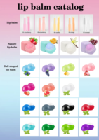 Cosmetische bal met aangename fruitgeur, voedend, veganistisch, cadeau, hydraterend, ronde lippenbalsem bal
