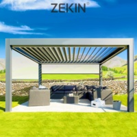 Système de pergola rétractable automatique Zekin 3x4 auvent de toit motorisé en aluminium étanche extérieur moderne bioclimatique
