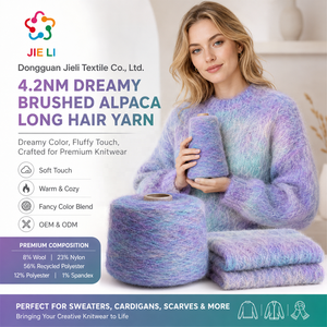 Vente en gros usine – Fil chenille long et épais moucheté en alpaga 4.2NM pour vêtements d'intérieur et d'extérieur écologiques grande taille pour l'hiver - Product Image 1
