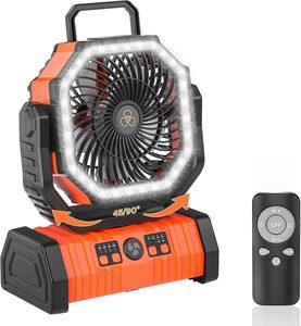 20000mAh Rechargeable Camping Fan Camping Air Circulator with <b>Light</b> and Remote Control Cool Air Circulation Hook Fan - Product Image 1