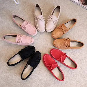 Factory Cheap Casual Loafers Women's Flats Moccasins Bow Decoration Pea Shoes Comfortable Driving Shoes For Ladies Summer Flats