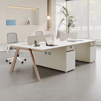 Bureau de travail modulaire moderne avec écran de séparation et armoire latérale verrouillable pour le bureau
