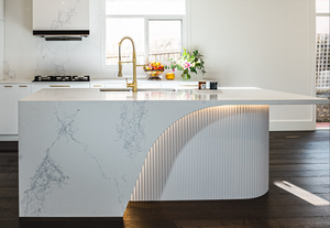 Comptoir de cuisine en quartz Calacata Viola fabriqué sur mesure, comptoirs en quartz d'une seule pièce avec évier, fabriqués en Chine - Product Image 2