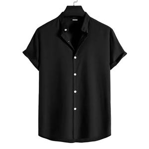 Chemises à manches courtes boutonnées personnalisées pour hommes, style décontracté d'été, t-shirts légers à boutons - Product Image 1