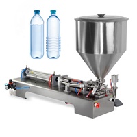 Machine de remplissage semi-automatique pneumatique PLC haute précision pour liquides, boissons et pâtes en verre, 200 ml/500 ml