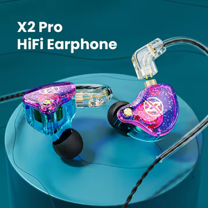 Écouteurs filaires <span class=keywords><strong>d</strong></span>étachables X2 Pro 3,5 mm, double dynamique HiFi, casque basse stéréo, écouteurs sport pour la course - Product Image 3