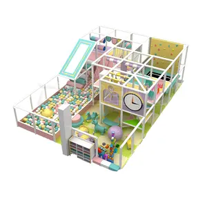 Equipamento de parque de escorregador duplo de plástico para playground atlético comercial interno interativo infantil
