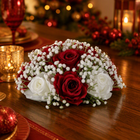 Fleurs artificielles de roses et gypsophiles pour allée de mariage, centre de table, décoration de plateau tournant d'hôtel et accessoires de décoration de bureau