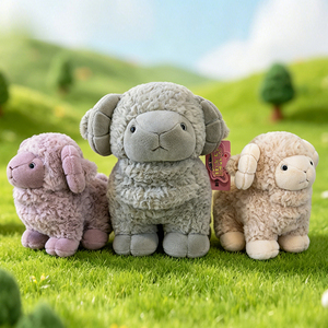 <span class=keywords><strong>Mouton</strong></span> en peluche réaliste à poils bouclés avec cornes courbes, <span class=keywords><strong>mouton</strong></span> en peluche multicolore pour cadeau de Pâques - Product Image 2