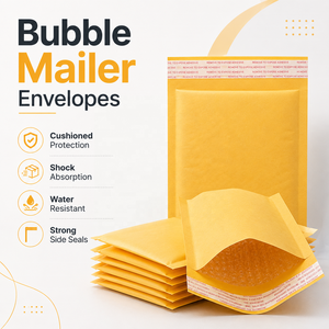 Sacs à bulles Jiffy personnalisés <span class=keywords><strong>A4</strong></span> A5 en papier kraft bio, enveloppes matelassées pour envoi postal, vente en gros - Product Image 1