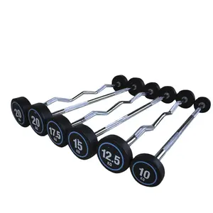 PU Straight Barbell Weight Lifting for Gym Training Barbell Curl Bar 10-50kg and TPU barbell