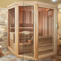 Sauna traditionnel Spa Sauna 4 personnes canadien en bois de cèdre de pruche Sauna finlandais infrarouge Sauna intérieur