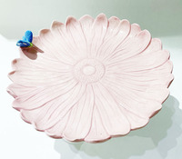 Assiette créative en céramique pieds hauts lapin de pâques lotus assiette à gâteau de mariage européen décor à la maison en céramique plat à biscuits aux fruits lapin
