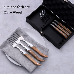 Ensemble de <span class=keywords><strong>couteau</strong></span> <span class=keywords><strong>et</strong></span> de <span class=keywords><strong>fourchette</strong></span> à steak, manche en bois, en acier inoxydable, <span class=keywords><strong>laguiole</strong></span> ensemble de couteaux à steak en bois boîte cadeau - Product Image 5