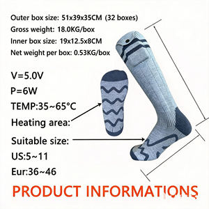 Chaussettes chauffantes intelligentes <span class=keywords><strong>Bluetooth</strong></span> rechargeables contrôlées par application pour le ski et les sports d'hiver en plein air (vente en gros) - Product Image 6