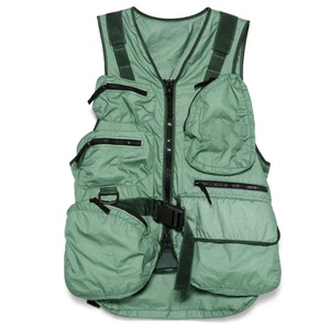 Chaleco de trabajo ligero para exteriores con múltiples bolsillos, chaleco sin mangas con hebilla personalizado para hombre, chaleco de nailon con forro de malla. - Product Image 2