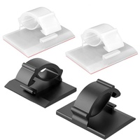 Lot de 100 attaches-câbles en plastique avec support et crochet adhésif pour la gestion des câbles à la maison, au bureau ou en voiture