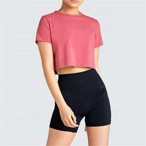 Camisetas cortas de manga corta para mujer, de calidad superior, estilo hip hop, para fiestas, lisas, sin estampado. - Product Image 6