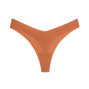 Tanga Sexy en Forma de V de Seda de Hielo sin Costuras para Mujer - Sensación de Desnudez de Tiro Medio, Ropa Interior Deportiva Invisible, Cómoda y Transpirable - Product Image 6