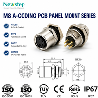 M8 Schraubanschluss, Löttyp, Stecker und Buchse, 3, 4, 5, 6, 8 Pins, Frontmontage, Rundsteckverbinder
