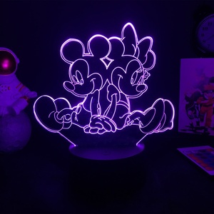 <span class=keywords><strong>Lampe</strong></span> de nuit LED 7 couleurs, <span class=keywords><strong>lampe</strong></span> de nuit 3D <span class=keywords><strong>à</strong></span> illusion d'anime en acrylique, câble USB, télécommande, petite <span class=keywords><strong>lampe</strong></span> de nuit 3D - Product Image 5