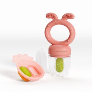 Alimentador de Alimentos Sólidos para Bebés con Diseño de Conejo, Bolsa de Silicona para Aliviar el Dolor de Encías, Producto Esencial Moderno para Guardería, Juguete Mordedor - Product Image 1
