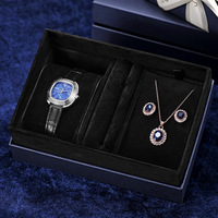 Ensemble cadeau de luxe pour femme : montre à quartz, collier et bracelet, idéal pour les cadeaux d'affaires