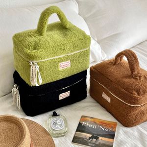 New Fashion Fluffy Zipper Makeup Tote Large Cosmetic Bag for <strong>Travel</strong> Plush Storage <strong>Washbag</strong> - Product Image 4