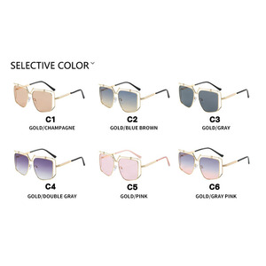 2025 New European American Ins Internet Celebrity Style Fashion <b>Sunglasses</b> Hollow Irregular Metal with UV400 Lenses - Product Image 4