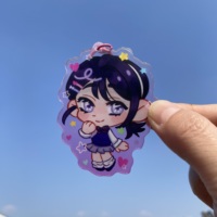 Article populaire en gros : Porte-clés en acrylique coloré imprimé sur mesure, breloques porte-clés en acrylique coloré thème anime, promotion