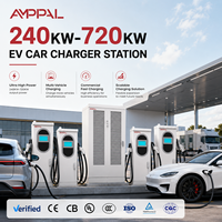 Chargeur ultra haute puissance AMPPAL 240KW-720KW certifié Ocpp Ce, station de charge rapide pour voitures électriques DC, réponse rapide, usage commercial