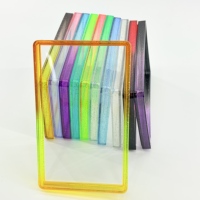 Protection pour cartes gradées PSA, coque transparente en TPU avec bordure scintillante dégradée et plaque arrière transparente pour slabs de collection